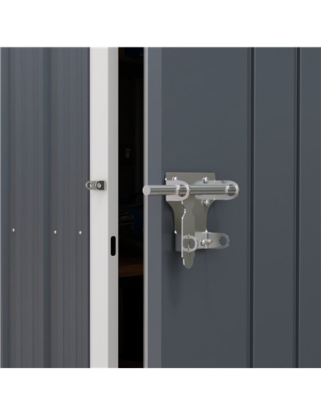 Outsunny 7 x 6ft Galvanised Garden Shed, with Latch - Dark Grey - pic 122698 | FastDaddyshop