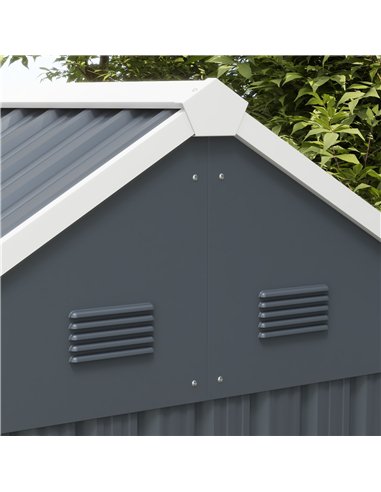 Outsunny 7 x 6ft Galvanised Garden Shed, with Latch - Dark Grey
