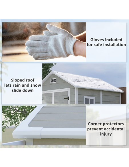 Outsunny 6 x 5ft Garden Shed, Plastic Shed with Floor, Window, Lockable Doors and Vents, Wood Effect Resin Tool Shed for Outdoor - pic 122716 | FastDaddyshop