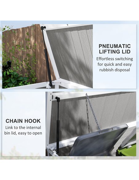 Outsunny 4.7 x 2.5FT Garden Shed, Double Bin Storage Shed with Lockable Doors, Outdoor Small Shed with Openable Lid for 2 Trash  - pic 122722 | FastDaddyshop