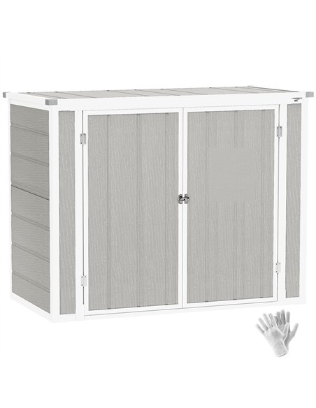 Outsunny 4.7 x 2.5FT Garden Shed, Lockable Outdoor Storage Shed with Openable Lid, Small Shed for 2 Trash Cans, Tools, Patio, Li - pic 122727 | FastDaddyshop