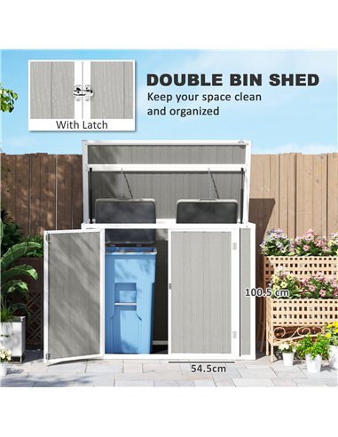 Outsunny 4.7 x 2.5FT Garden Shed, Lockable Outdoor Storage Shed with Openable Lid, Small Shed for 2 Trash Cans, Tools, Patio, Li