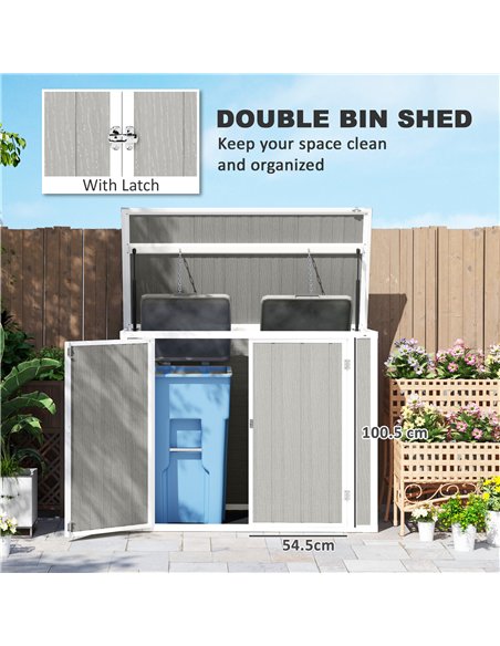 Outsunny 4.7 x 2.5FT Garden Shed, Lockable Outdoor Storage Shed with Openable Lid, Small Shed for 2 Trash Cans, Tools, Patio, Li - pic 122732 | FastDaddyshop