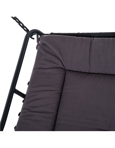 Outsunny Swing Chair Bed Canopy 2 Person Double Hammock Garden Bench Rocking Sun Lounger Outdoor Backyard Furniture with Cushion