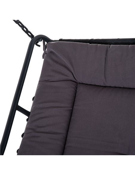 Outsunny Swing Chair Bed Canopy 2 Person Double Hammock Garden Bench Rocking Sun Lounger Outdoor Backyard Furniture with Cushion - pic 12274 | FastDaddyshop