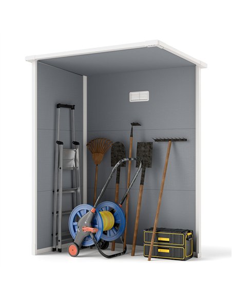 Outsunny 5' x 3' Garden Shed with Floor, Outdoor Storage Shed with Lockable Door, Window and Vent for Garden, Patio, Grey - pic 122743 | FastDaddyshop