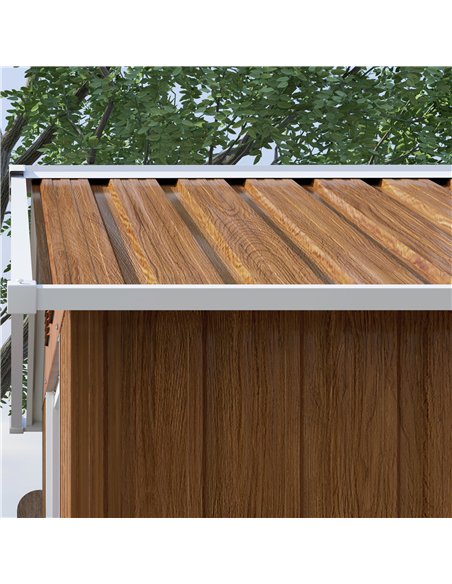 Outsunny 6.5 x 3.5ft Metal Garden Storage Shed - Brown Wood Effect - pic 122753 | FastDaddyshop