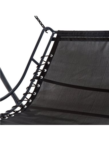 Outsunny Swing Chair Bed Canopy 2 Person Double Hammock Garden Bench Rocking Sun Lounger Outdoor Backyard Furniture with Cushion