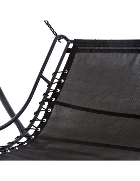 Outsunny Swing Chair Bed Canopy 2 Person Double Hammock Garden Bench Rocking Sun Lounger Outdoor Backyard Furniture with Cushion - pic 12276 | FastDaddyshop