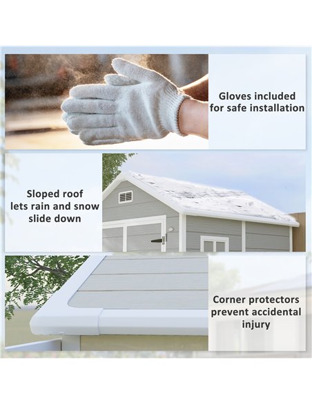 Outsunny 6 x 5ft Garden Shed, Plastic Shed with Floor, Window, Lockable Doors and Vents, Wood Effect Resin Tool Shed for Outdoor - pic 122779 | FastDaddyshop