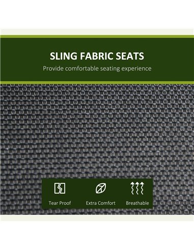 Outsunny 3 Seater Bench Steel Outdoor Patio Porch Swing Chair with Adjustable Canopy - Black