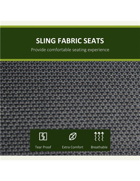 Outsunny 3 Seater Bench Steel Outdoor Patio Porch Swing Chair with Adjustable Canopy - Black - pic 12280 | FastDaddyshop