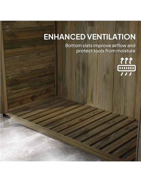 Outsunny 59 x 103.5 cm Two-Tier Wooden Garden Shed - Green - pic 122814 | FastDaddyshop