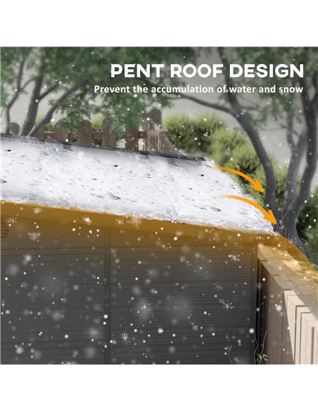 Outsunny 6 x 6ft Outdoor Storage Shed, Plastic Garden Shed with Windows and Air Vents, Outdoor Resin Tool Shed with Latch Doors  - pic 122831 | FastDaddyshop