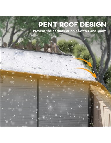Outsunny 6 x 6ft Outdoor Storage Shed, Plastic Garden Shed with Windows and Air Vents, Outdoor Resin Tool Shed with Latch Doors 