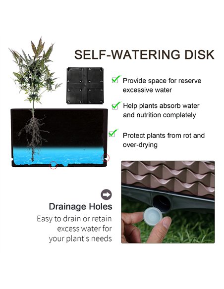 Outsunny 50cm x 50cm x 46.5cm Set of 4 41L Garden Raised Bed Kit, PP DIY Elevated Planter Box, Flower Vegetables Planting Contai - pic 122848 | FastDaddyshop