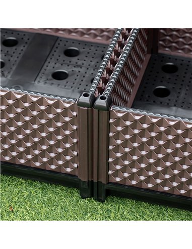 Outsunny 50cm x 50cm x 46.5cm Set of 4 41L Garden Raised Bed Kit, PP DIY Elevated Planter Box, Flower Vegetables Planting Contai