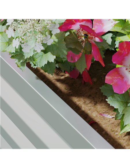 Outsunny Set of Two 60 x 60cm Steel Planter Boxes - Light Grey - pic 122861 | FastDaddyshop