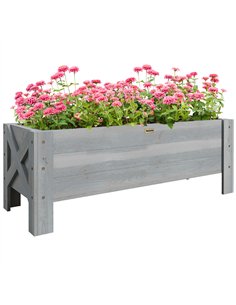 Outsunny 58L Garden Raised Bed Planter Grow Containers for Outdoor Patio Plant Flower Vegetable Pot Fir Wood, 100 x 36.5 x 36 cm