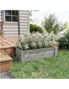 Outsunny 58L Garden Raised Bed Planter Grow Containers for Outdoor Patio Plant Flower Vegetable Pot Fir Wood, 100 x 36.5 x 36 cm 2