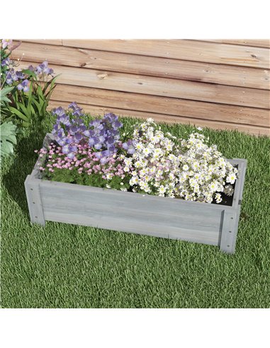 Outsunny 58L Garden Raised Bed Planter Grow Containers for Outdoor Patio Plant Flower Vegetable Pot Fir Wood, 100 x 36.5 x 36 cm