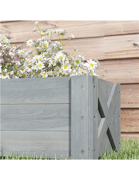 Outsunny 58L Garden Raised Bed Planter Grow Containers for Outdoor Patio Plant Flower Vegetable Pot Fir Wood, 100 x 36.5 x 36 cm - pic 122869 | FastDaddyshop