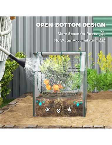 Outsunny 61 x 61cm Garden Planter Bed, with Cover - Green