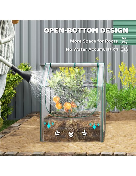 Outsunny 61 x 61cm Garden Planter Bed, with Cover - Green - pic 122876 | FastDaddyshop