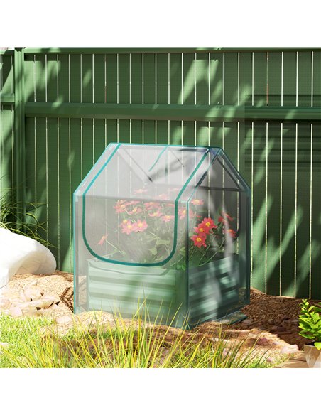 Outsunny 61 x 61cm Garden Planter Bed, with Cover - Green - pic 122878 | FastDaddyshop