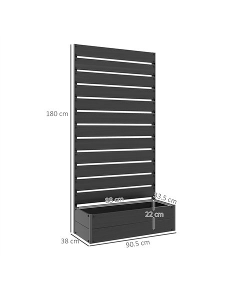 Outsunny Raised Bed for Garden, Planter with Trellis for Climbing Plants, Vines, Planter Box with Drainage Gap, Black - pic 122900 | FastDaddyshop