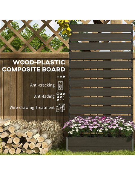 Outsunny Raised Bed for Garden, Planter with Trellis for Climbing Plants, Vines, Planter Box with Drainage Gap, Black - pic 122902 | FastDaddyshop