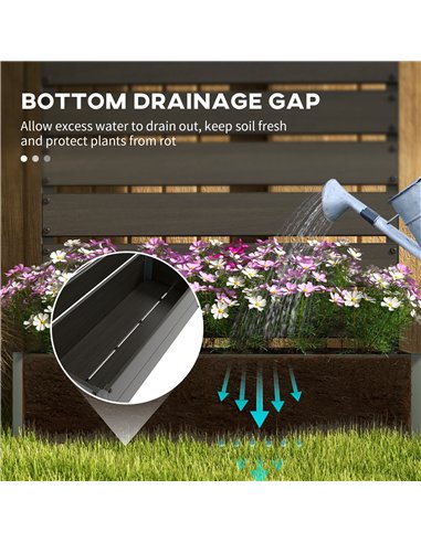 Outsunny Raised Bed for Garden, Planter with Trellis for Climbing Plants, Vines, Planter Box with Drainage Gap, Black