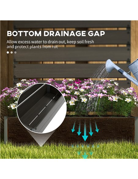 Outsunny Raised Bed for Garden, Planter with Trellis for Climbing Plants, Vines, Planter Box with Drainage Gap, Black - pic 122903 | FastDaddyshop