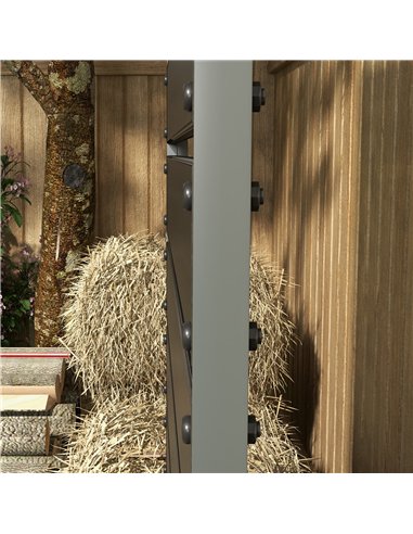 Outsunny Raised Bed for Garden, Planter with Trellis for Climbing Plants, Vines, Planter Box with Drainage Gap, Black