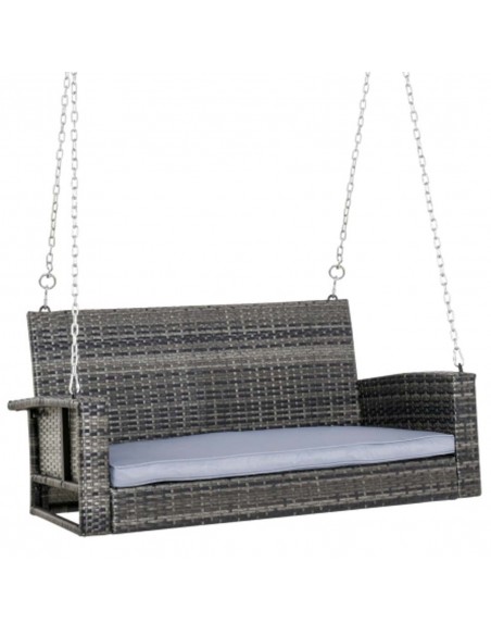 Outsunny 2 Seater Rattan Garden Swing Hanging Chair with Cushion - pic 12293 | FastDaddyshop
