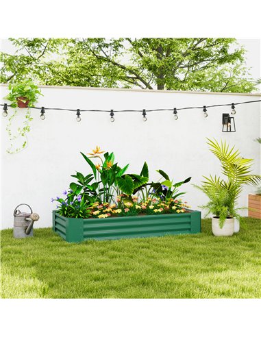 Outsunny 180 x 90cm Galvanised Steel Open Planter - Green