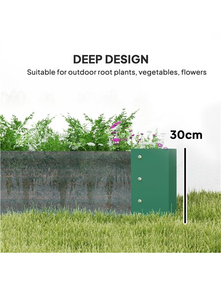 Outsunny 180 x 90cm Galvanised Steel Open Planter - Green - pic 122955 | FastDaddyshop