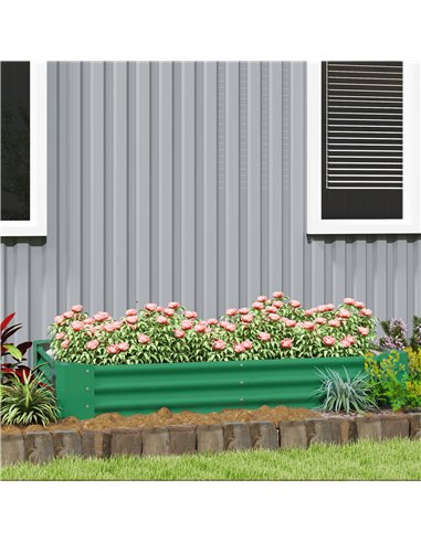 Outsunny 180 x 90cm Galvanised Steel Open Planter - Green