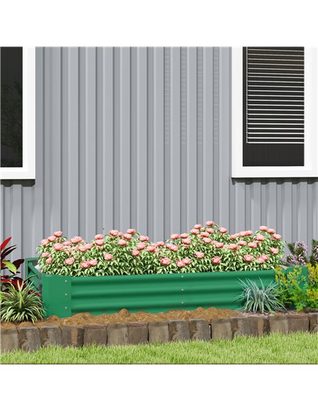 Outsunny 180 x 90cm Galvanised Steel Open Planter - Green - pic 122959 | FastDaddyshop