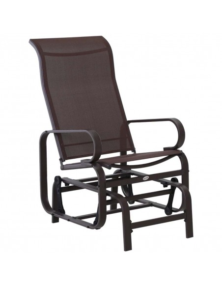 Outsunny Outdoor Gliding Swing Chair, Brown - pic 12296 | FastDaddyshop