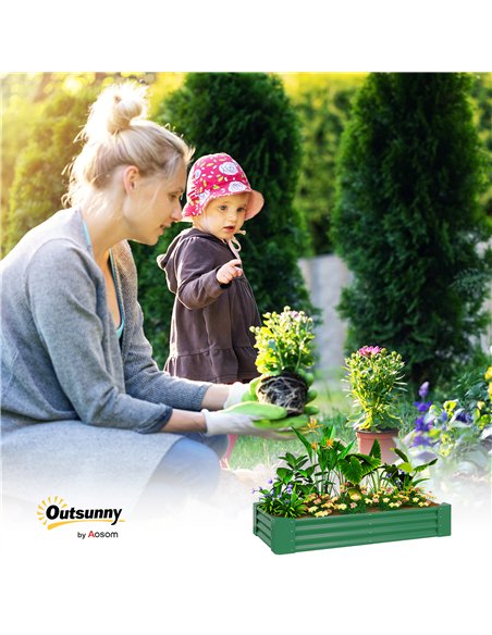 Outsunny 180 x 90cm Galvanised Steel Open Planter - Green - pic 122960 | FastDaddyshop