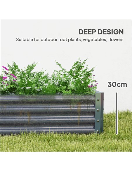 Outsunny 180 x 90cm Galvanised Steel Open Planter - Silver - pic 122964 | FastDaddyshop
