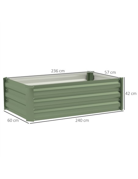 Outsunny Set of Two 60 x 100cm Galvanised Steel Planters, Green - pic 122981 | FastDaddyshop