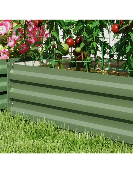 Outsunny Set of Two 60 x 100cm Galvanised Steel Planters, Green - pic 122986 | FastDaddyshop