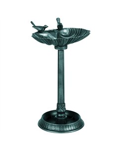 Outsunny 81cm Tall Bird Bath with 2 Decorative Birds, Vintage Style Birdbath with Flower Planter Base, Bird Bath Bowl for Garden