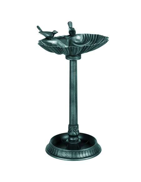 Outsunny 81cm Tall Bird Bath with 2 Decorative Birds, Vintage Style Birdbath with Flower Planter Base, Bird Bath Bowl for Garden - pic 123006 | FastDaddyshop