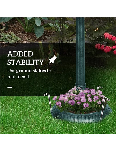 Outsunny 81cm Tall Bird Bath with 2 Decorative Birds, Vintage Style Birdbath with Flower Planter Base, Bird Bath Bowl for Garden - pic 123012 | FastDaddyshop