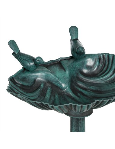 Outsunny 81cm Tall Bird Bath with 2 Decorative Birds, Vintage Style Birdbath with Flower Planter Base, Bird Bath Bowl for Garden