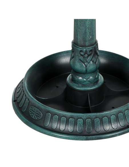 Outsunny 81cm Tall Bird Bath with 2 Decorative Birds, Vintage Style Birdbath with Flower Planter Base, Bird Bath Bowl for Garden - pic 123014 | FastDaddyshop