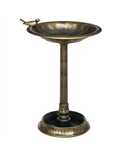 Outsunny 72cm Tall Antique Bird Bath for Garden, Vintage Style Birdbath with Bird Decoration and Flower Planter Base, Bird Bath 